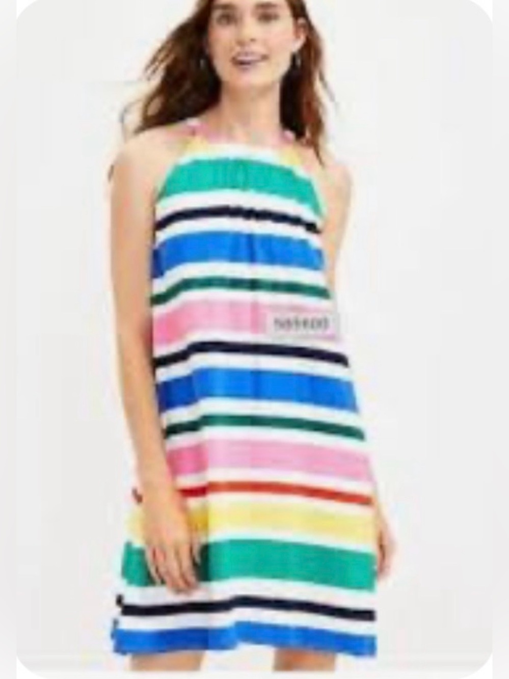 Ann Taylor LOFT Striped Sleeveless Sun Dress Size Medium